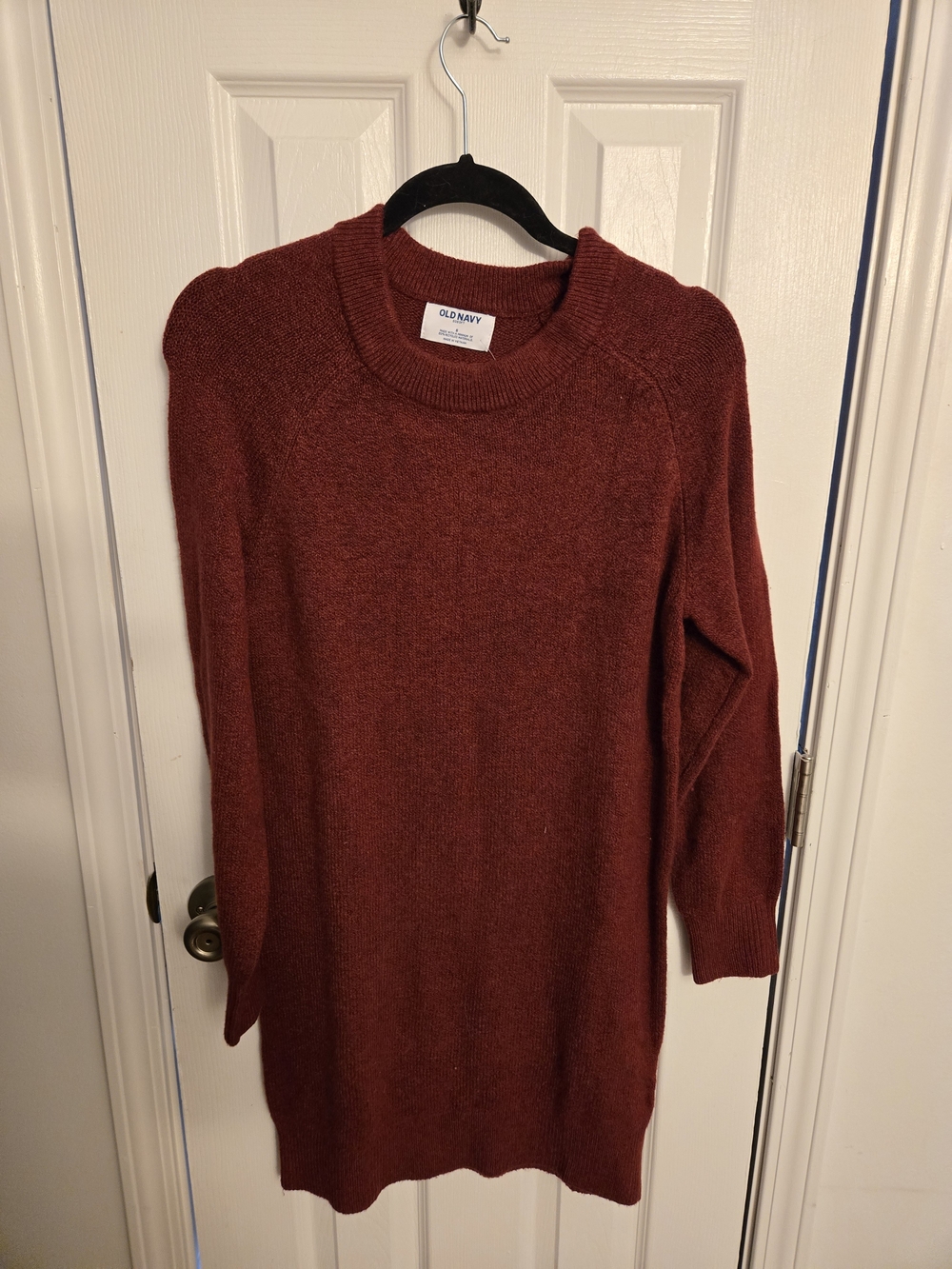 Old Navy Women's Crewneck Sweater Dress in Burnt Red